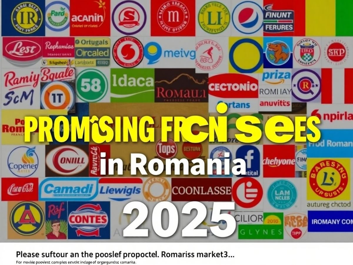 Colaj din logo-uri de francize promițătoare în România.