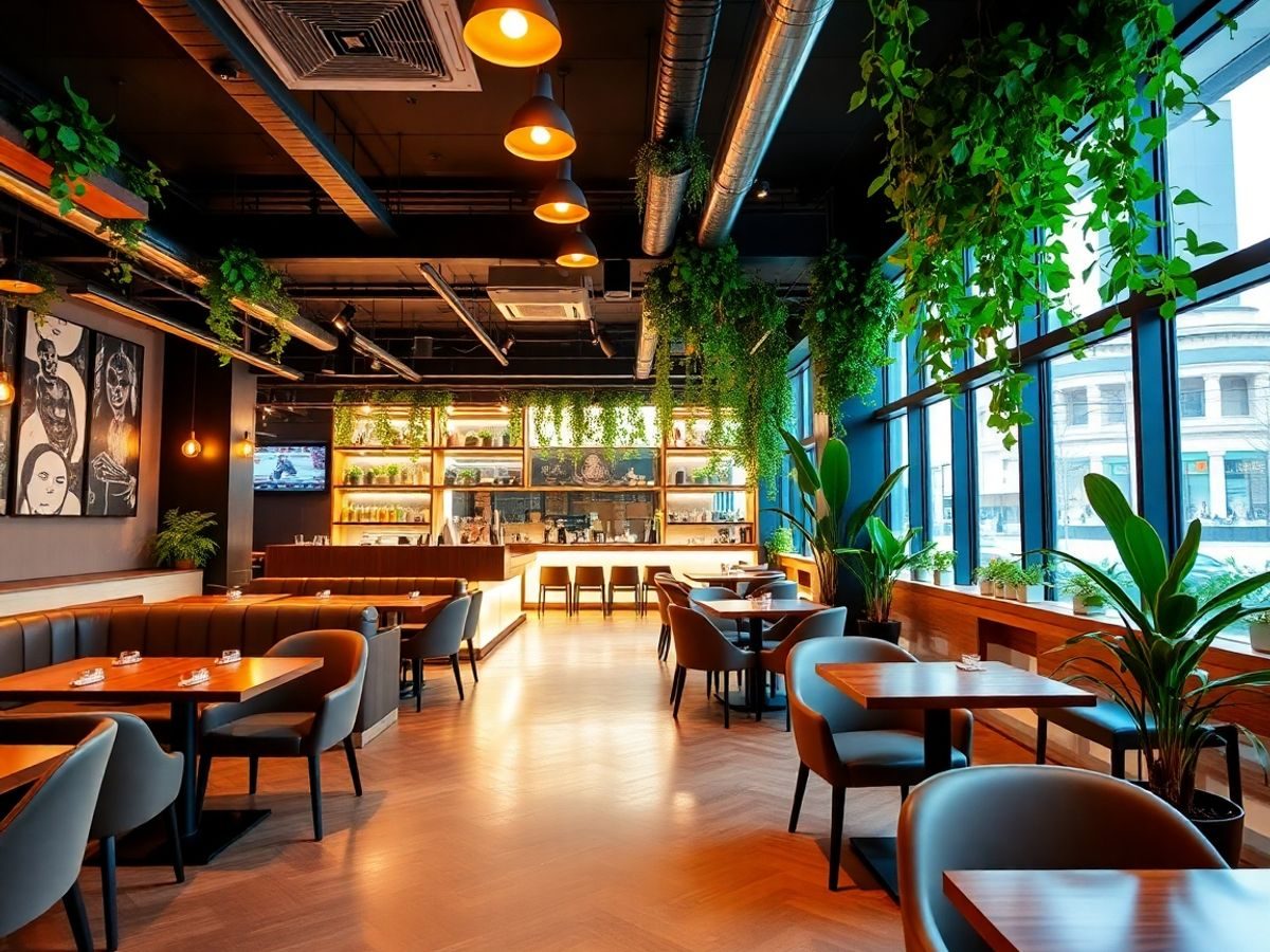 Un restaurant asiatic modern și luminos în București.