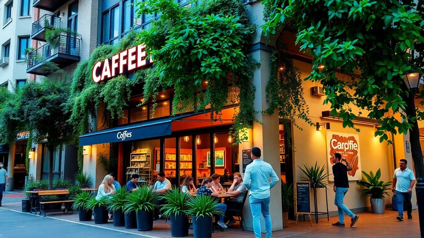 Strada transformată într-un centru de lifestyle cu cafenea.